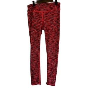 Women’s Large Pink and Black Striped Athletic Leggings